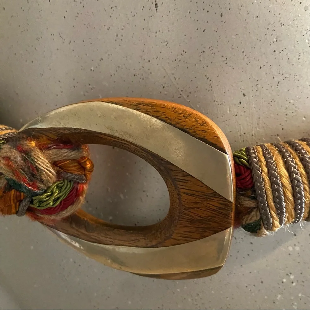 Vintage Braided Belt Cloth Bohemian Hippie Western Festival Multicolor Sz Small